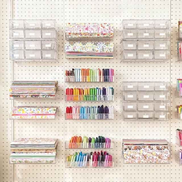 Craft room drawer wall